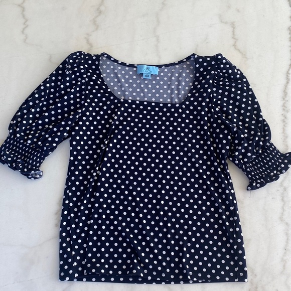 Navy with white polka dots - Picture 1 of 3